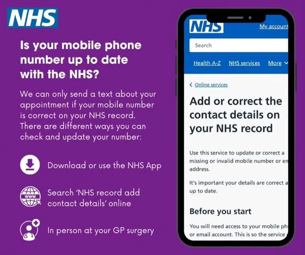 Keeping your NHS records up to date