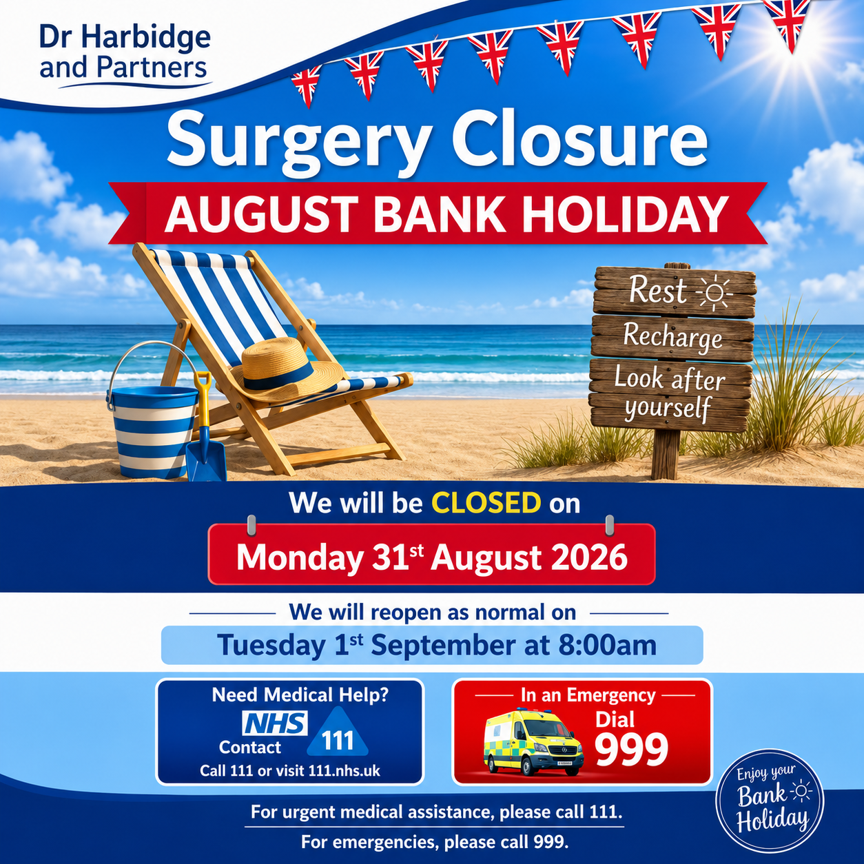August bank holiday closure